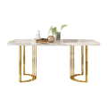 Combinación de silla de mesa de comedor de lujo de acero inoxidable
